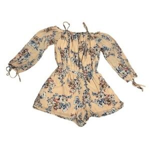 One Love Clothing pink floral medium romper Coquette Fairy Whimsy Girlhood Flowy